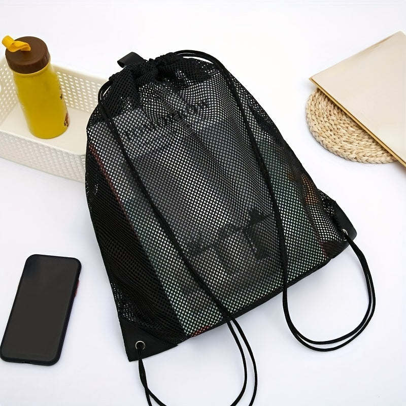 Drawstring Mesh Bags Gym Sports Storage Backpack