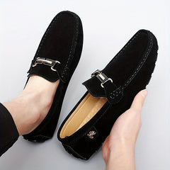 Men's Metallic Decor Moc Toe Loafer Shoes