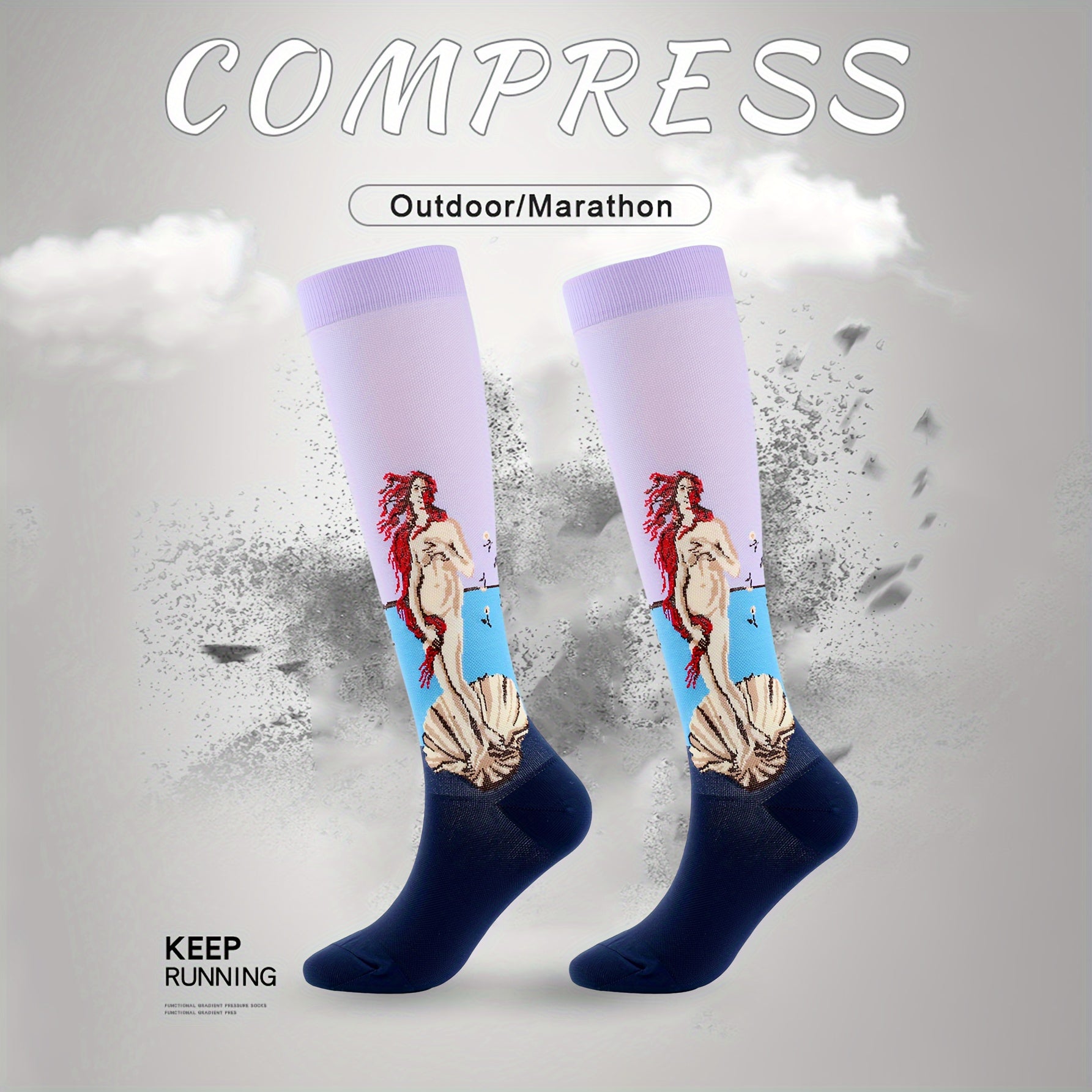 Novelty Pattern Men's Compression Sport Socks