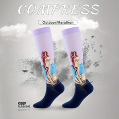 Novelty Pattern Men's Compression Sport Socks