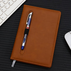 Soft Furnishings Notebook With Pen Slot & Elastic Band, Leather Texture