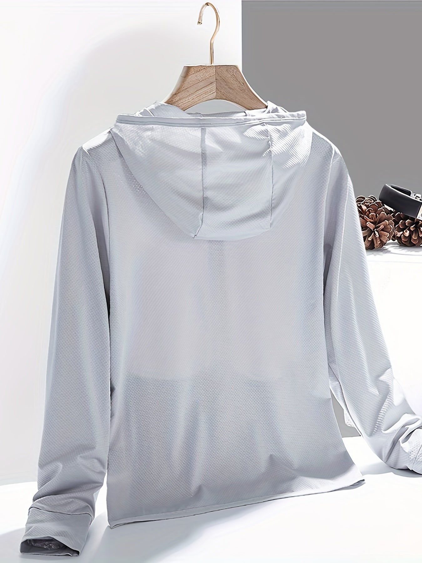 Women's Sun Protection Hooded Jacket Lightweight Long Sleeve Cooling Ice Silk
