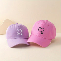 Couple Baseball Cap Heart Embroidery Sun Hat Adjustable Dad Hats
