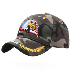 Patriotic Eagle & Flag Embroidered Baseball Cap Unisex Fishing Hat