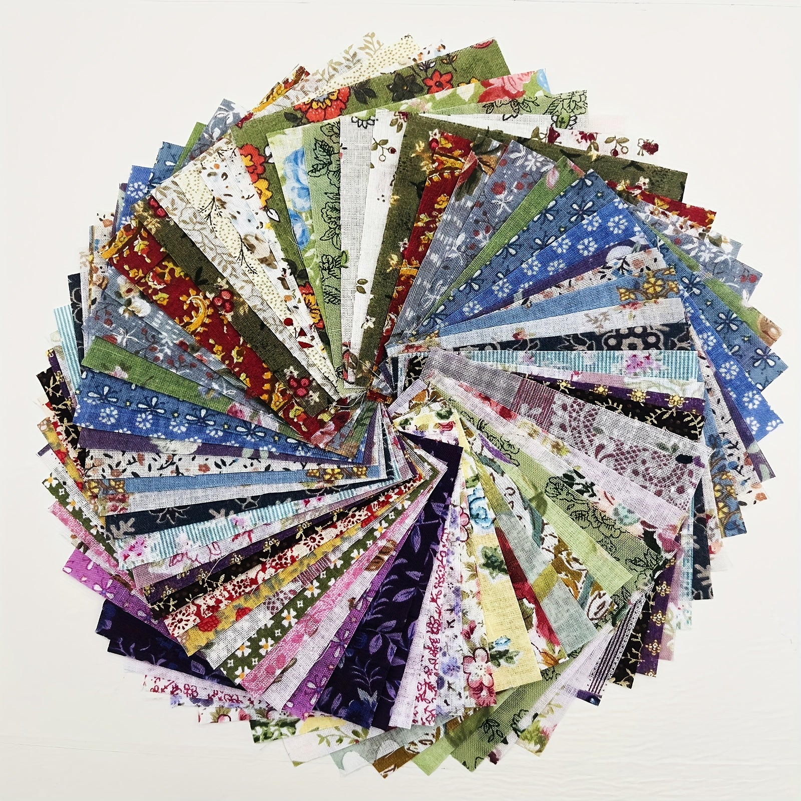 60pcs Cotton Fabric Bundles For Quilting Sewing DIY, 10x10cm Squares