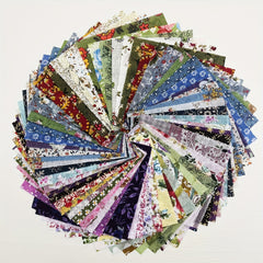 60pcs Cotton Fabric Bundles For Quilting Sewing DIY, 10x10cm Squares
