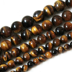 Natural Tiger Eye Stone Beads Smooth Brown for Jewelry Making