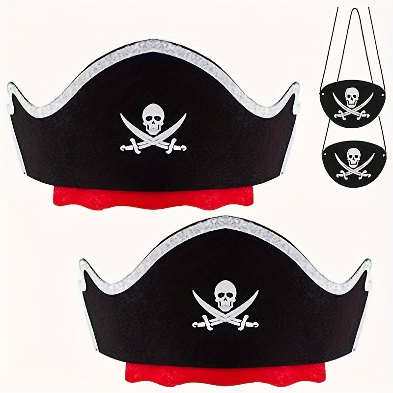 Halloween Pirate Hat Eye Mask Set