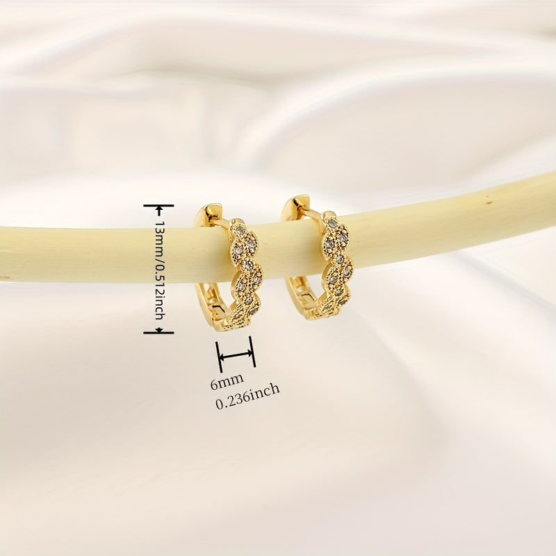 Girl's Twist Vine Copper Micro-Zircon Earrings
