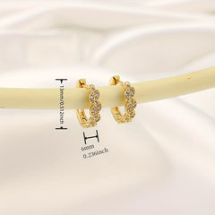 Girl's Twist Vine Copper Micro-Zircon Earrings