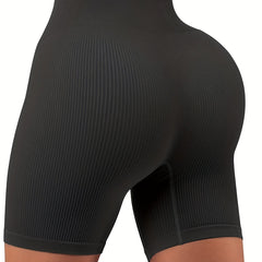 Ribbed Yoga Sports Shorts High Waist Stretchy Sexy Shorts