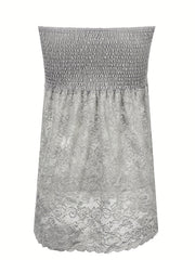 Solid Shirred Tube Top Off Shoulder Ruffle Sleeveless