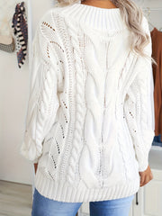 Casual Sweater Women's Cable Long Sleeve Jumper