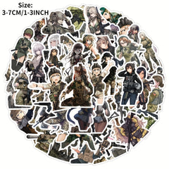 50Pcs Anime Military Girl Camouflage Stickers for Laptop Motorcycle Mug