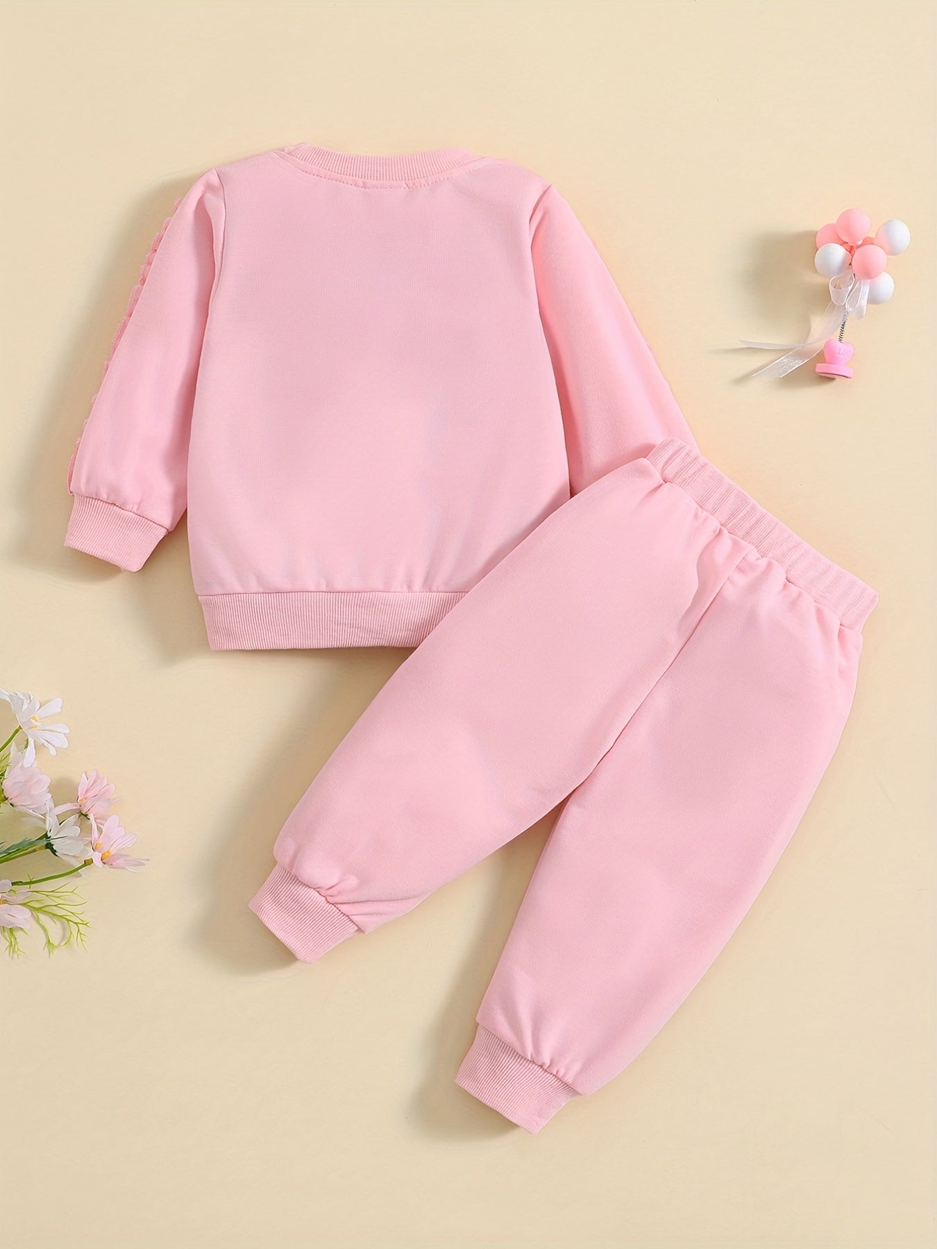 Baby Girls Sweatshirt Trousers Set MINI Letter Print Outfit