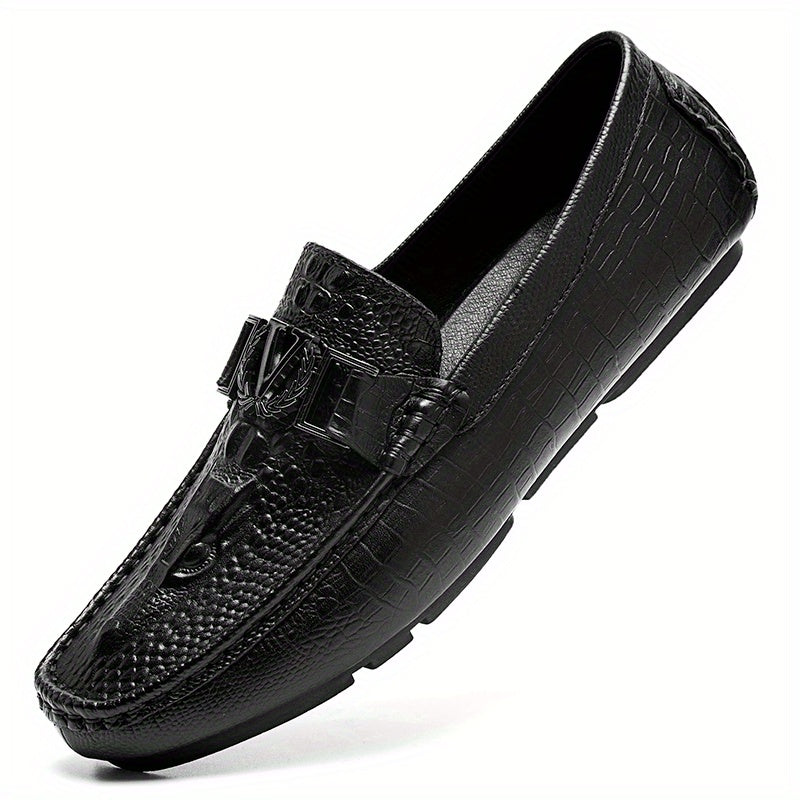 Men's Crocodile Pattern Horsebit Loafers Smart Casual Shoes