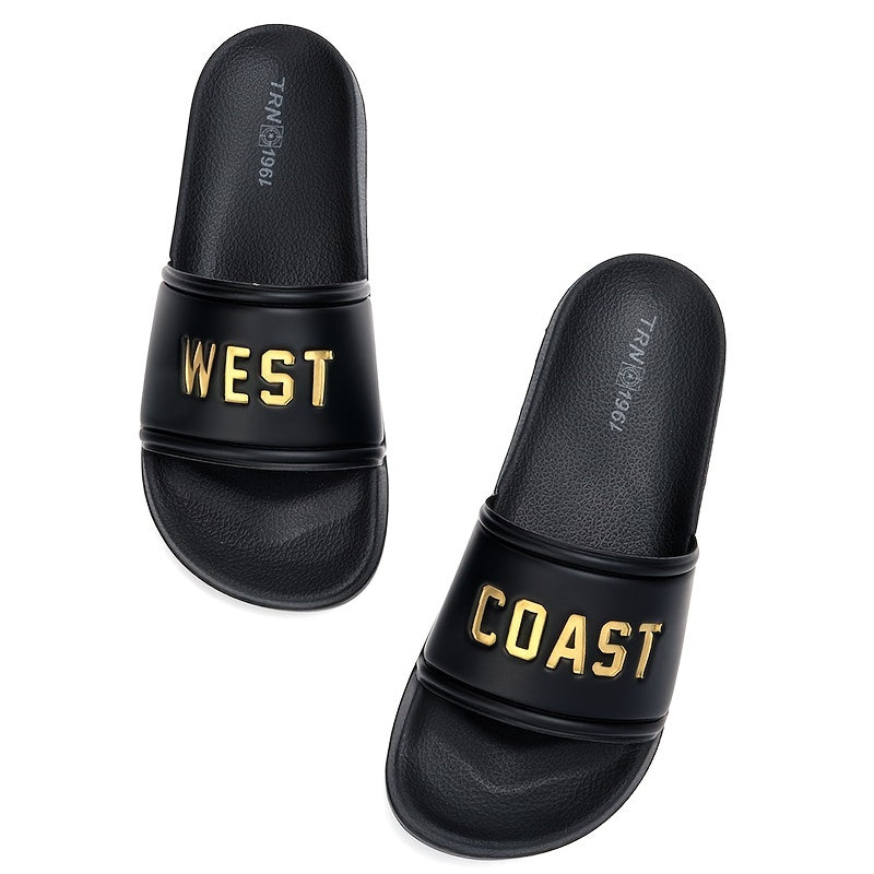 Men's Non Slip Slides 'West Coast' Casual Slippers for Indoor Outdoor Beach