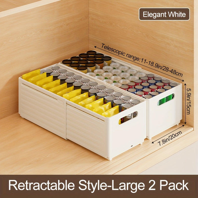 Expandable Storage Box Retractable Plastic Container Organizer