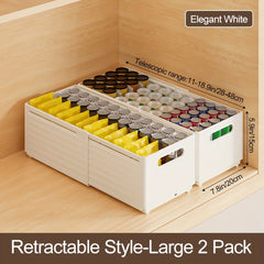 Expandable Storage Box Retractable Plastic Container Organizer
