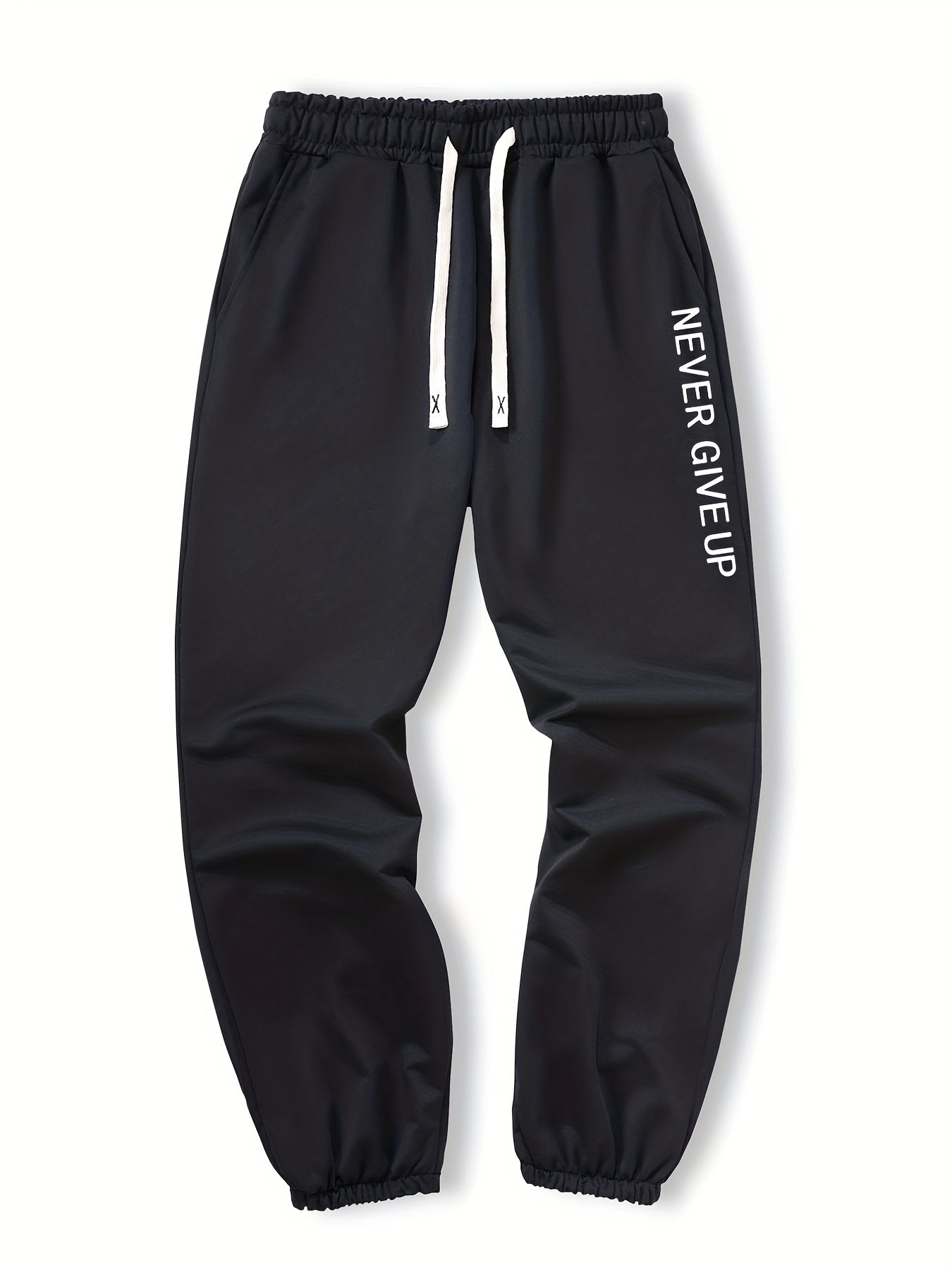 Men's Never Give Up Print Joggers Casual Sweatpants