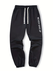 Men's Never Give Up Print Joggers Casual Sweatpants