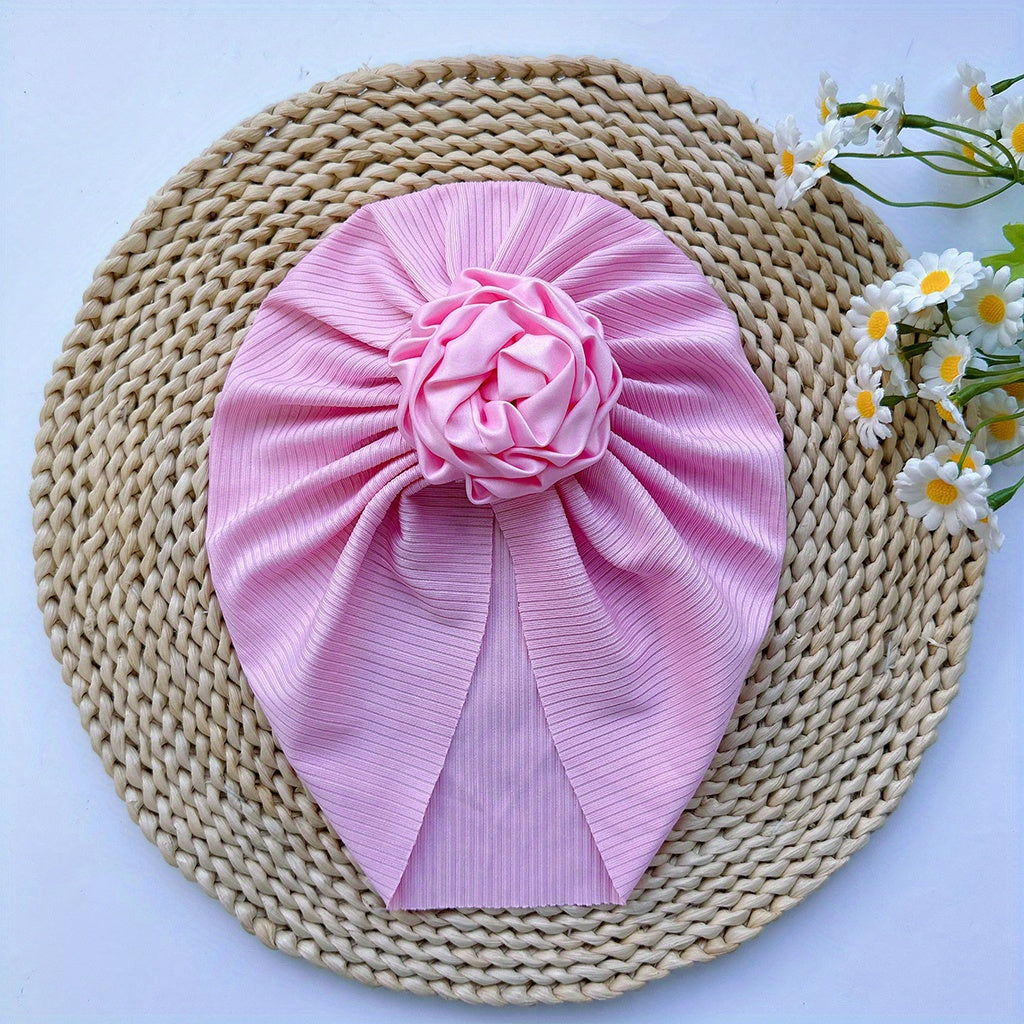 Soft Elastic Baby Flower Hat for Girl