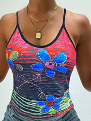 Flower Print Cami Top Sleeveless Summer Top