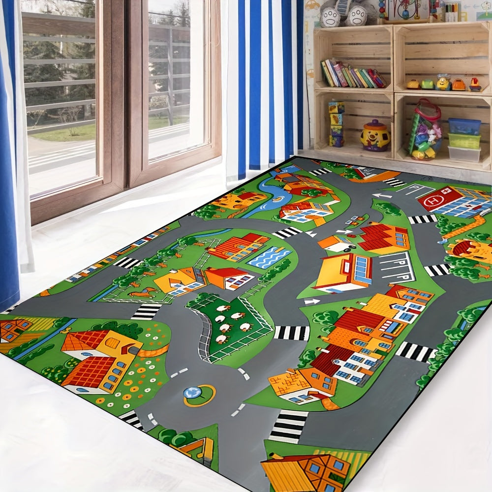 Educational Car Rugs For Kids: Road & Traffic Carpet Play Rug
