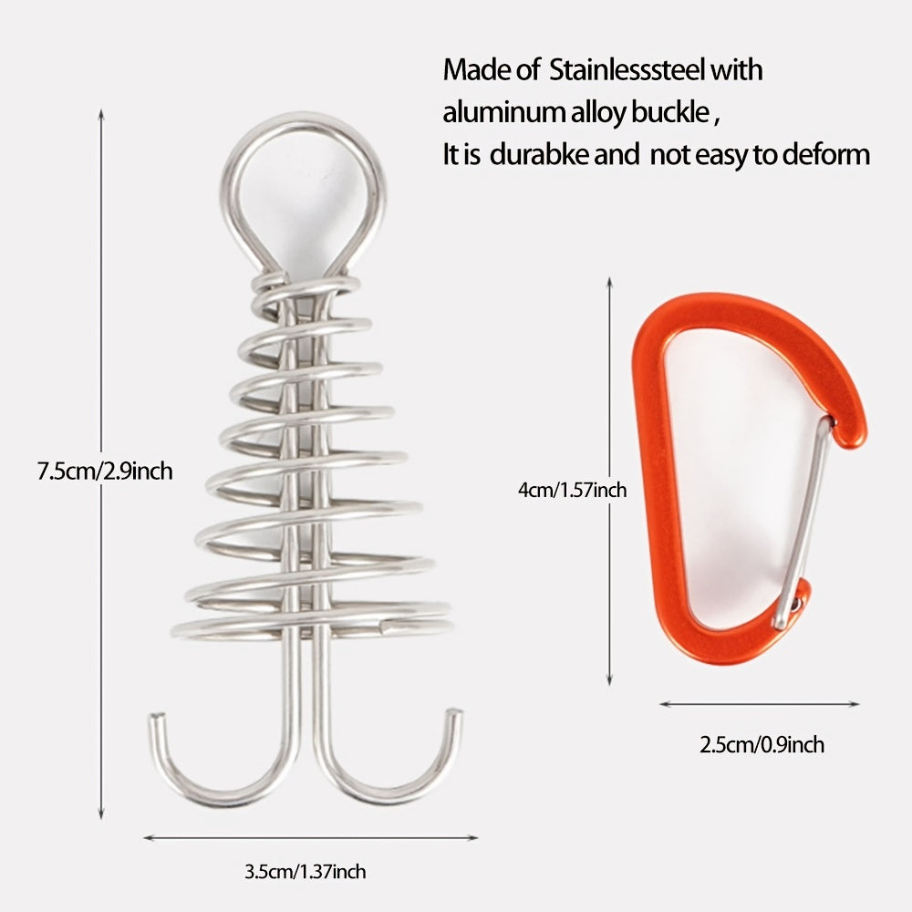 Octopus Deck Nail & Carabiner Adjustable Anchor Pegs for Camping Tent