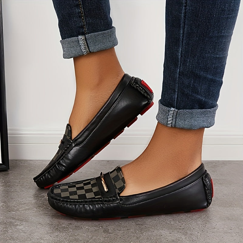 Women's Round Toe Flat Loafers Lightweight Non Slip Shoes
