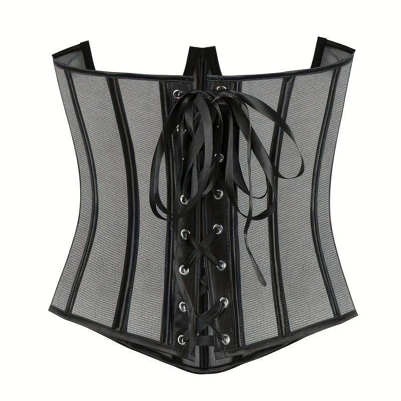 Strapless Corset Bustier Tummy Control Lace Up Body Shaper Women's Lingerie