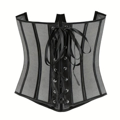 Strapless Corset Bustier Tummy Control Lace Up Body Shaper Women's Lingerie