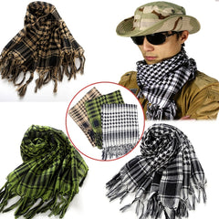 Plaid Tassel Scarf Military Shemagh Tactical Desert Keffiyeh Head Neck Scarf