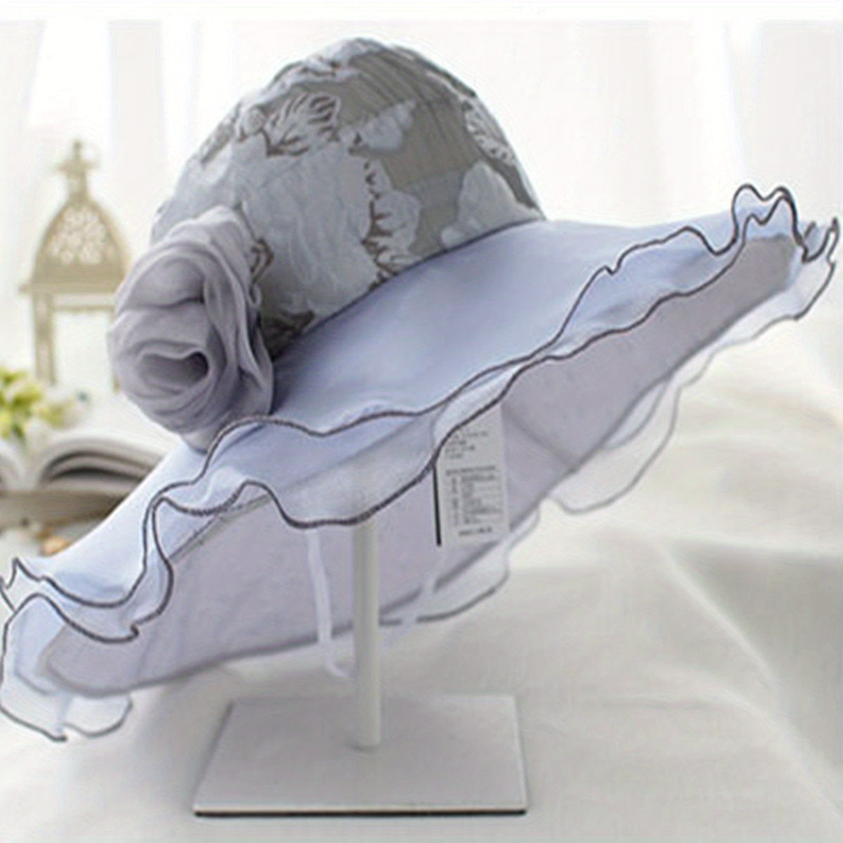 Layer Ruffle Sun Hat Flower Wide Brim Lace Bucket Hat French Style
