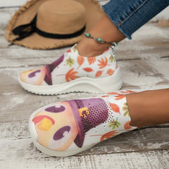 Cartoon Print Running Shoes Shock Absorption Non Slip