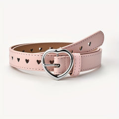 Love Heart Buckle PU Leather Belt