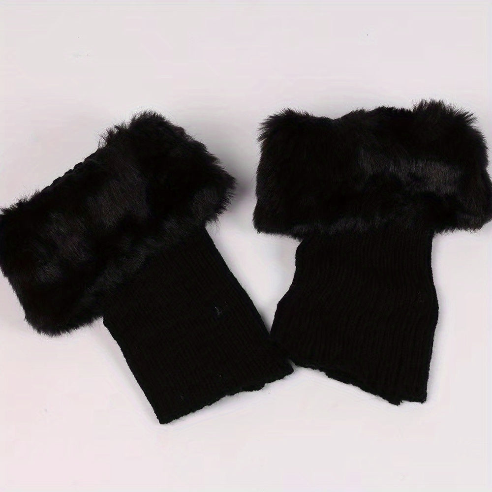 Feather Knitted Short Boots Socks Warm Boot Cuffs Leg Warmers