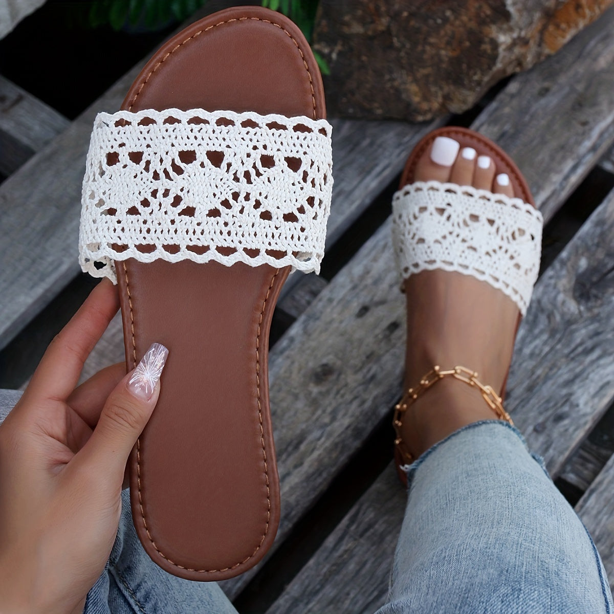 Women's Breathable Slide Sandals Lightweight Slip On Shoes