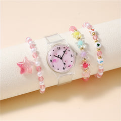 Kids Flamingo Pattern Cartoon Watch Set