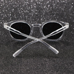 Men's Round Frame Sunglasses With Case