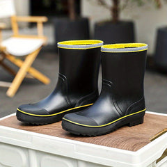 Men Mid Top Rain Boots Wear resistant Waterproof Non slip Rain Shoes