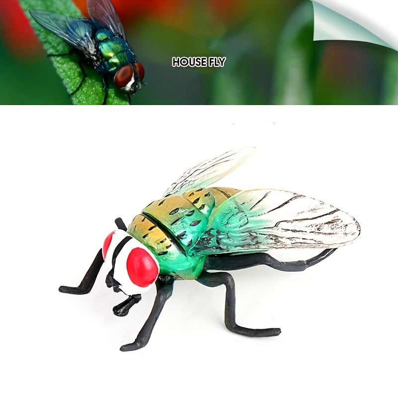 2pcs Simulation Insect Solid Animal Fly Model Cognitive Toy