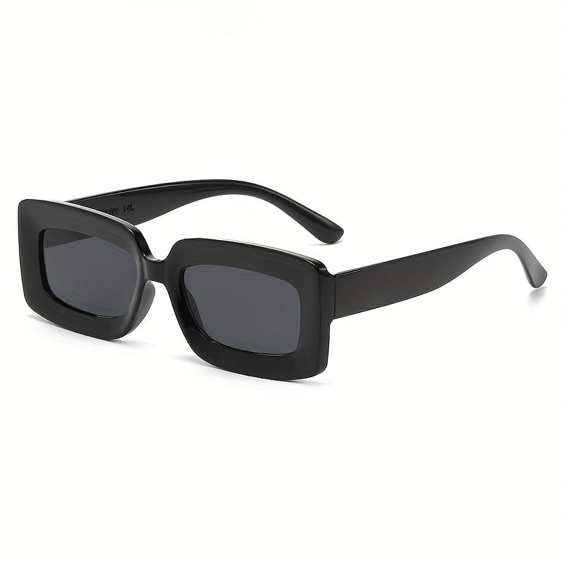 Vintage Square Frame Sunglasses Wide Temple UV400