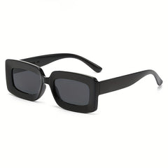 Vintage Square Frame Sunglasses Wide Temple UV400