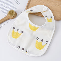 U-Shaped Petal Bib 6-Layer Cotton Gauze Cartoon Baby Bib