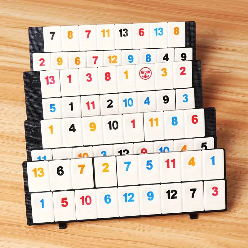 Rummy Tile Board Game with Racks in Travel Bag