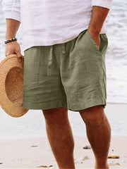 Men's Solid Drawstring Shorts Comfy for Summer
