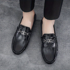 Men's Metallic Decor Moc Toe Loafers