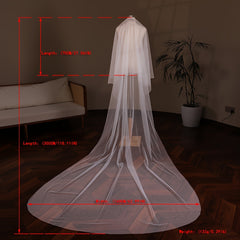Double Layer Bride Wedding Veil Long Tailed Bride Accessories