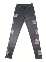 Paw Print High Waist Leggings Skinny Leggings For All Season Women's Clothing